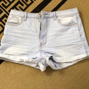 Light washed jean shorts